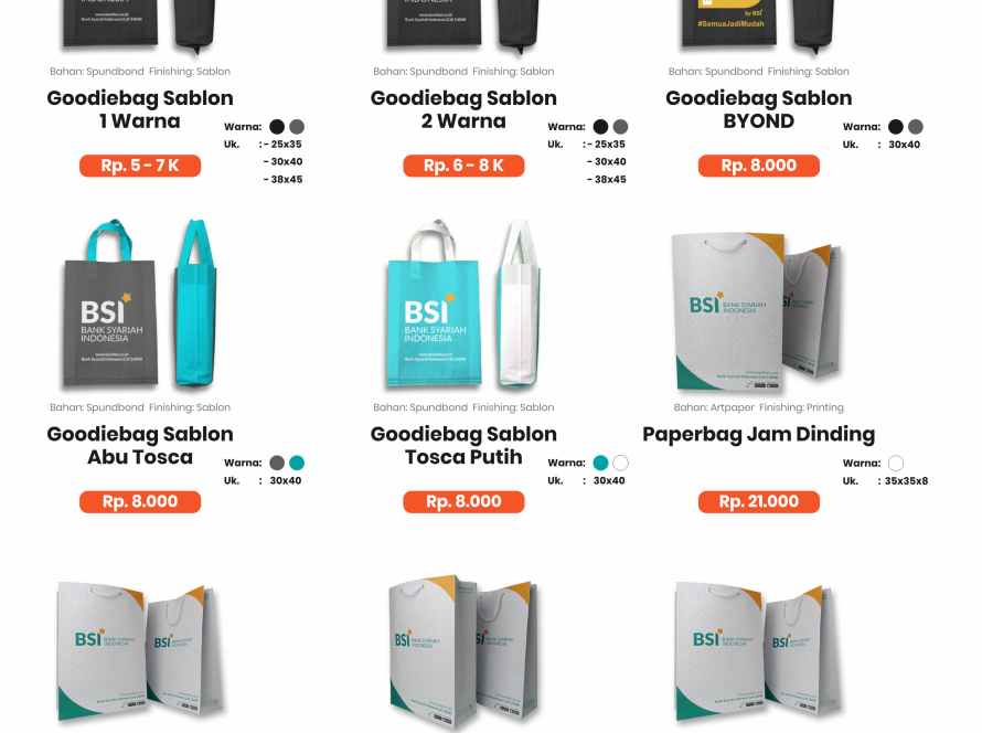 Goodiebag & Paperbag List