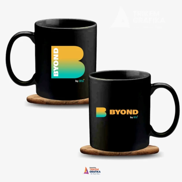 Mug UV Print Bank BSI Hitam BYOND EDITION