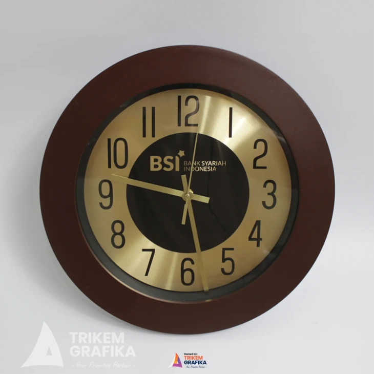Jam Dinding Premium Bank BSI Coklat - Image 2