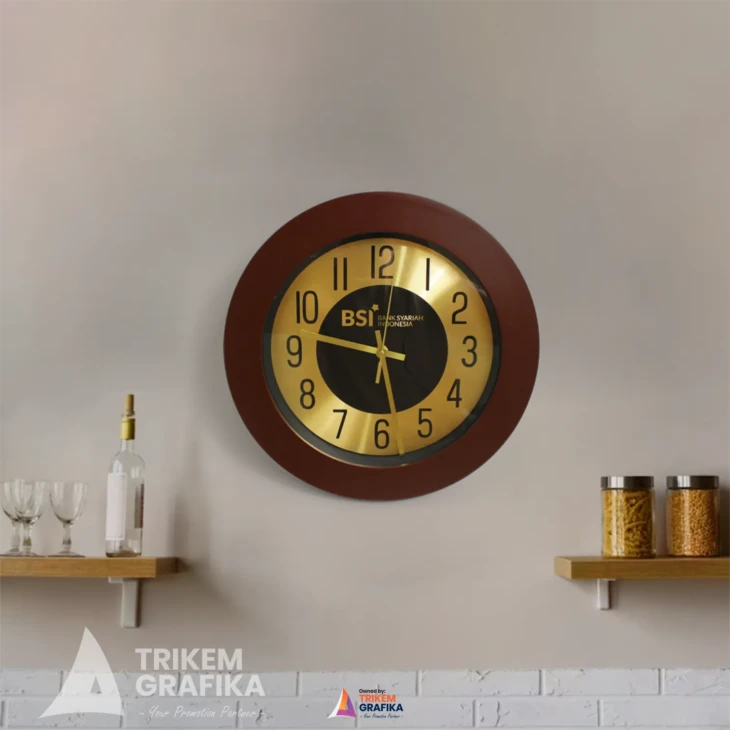 Jam Dinding Premium Bank BSI Coklat - Image 3