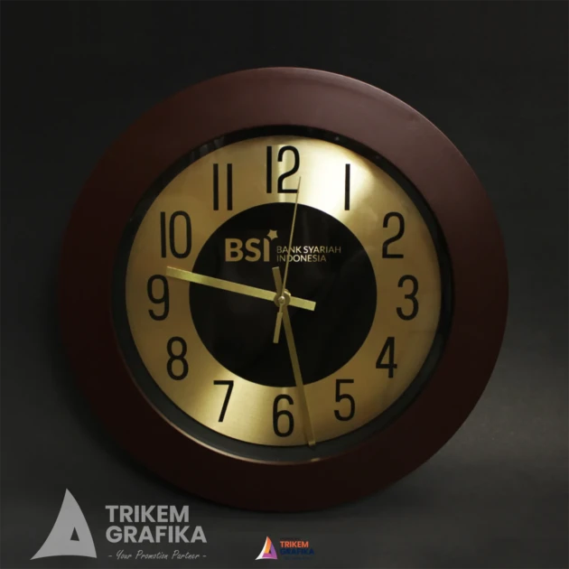 Jam Dinding Premium Bank BSI Coklat