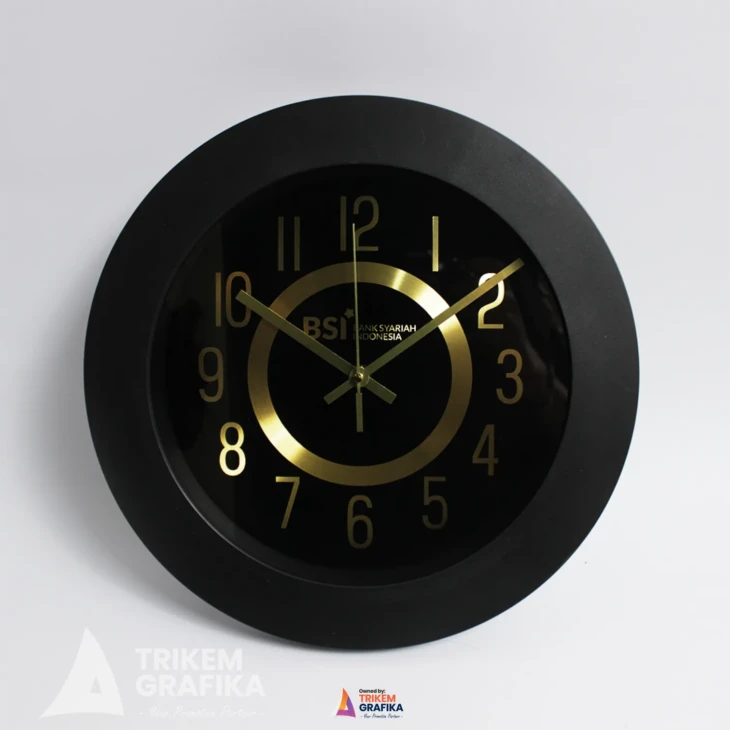 Jam Dinding Premium Bank BSI Hitam - Image 2