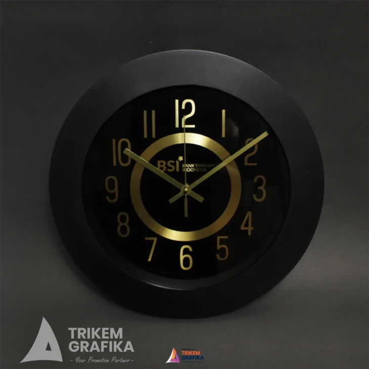 Jam Dinding Premium Bank BSI Hitam