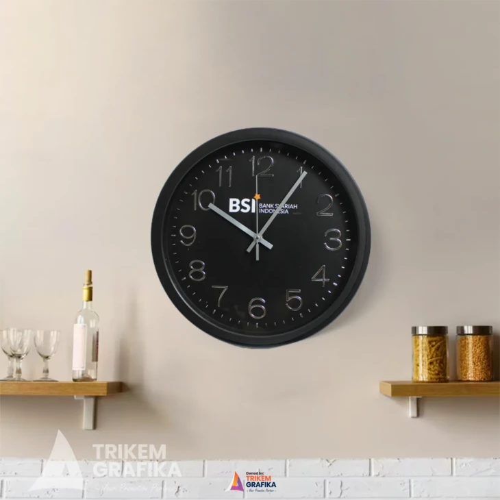 Jam Dinding Premium Bank BSI Sablon Timbul - Image 2