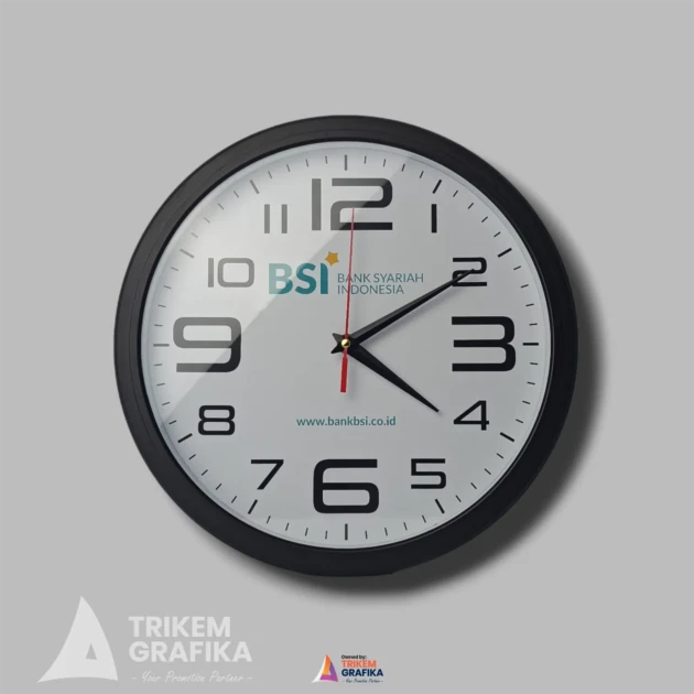 Jam Dinding Printing Bank BSI Hitam