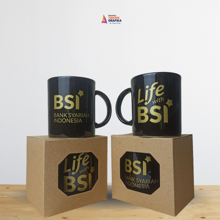 Mug Sablon Bank BSI Hitam - Image 3